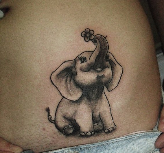 Фото и значение татуировки " Слон ". X_003d4620